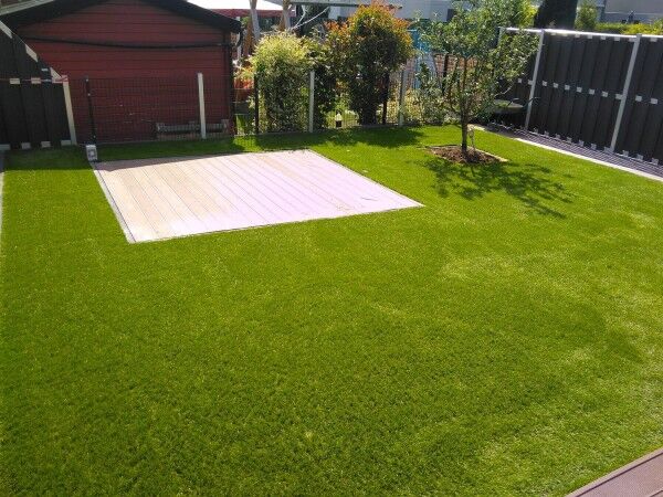 Kunstrasen High-Line 40mm im Kleingarten / Schrebergarten