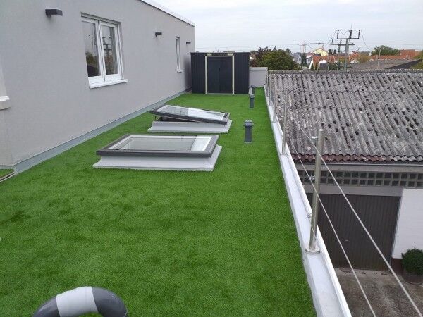 Kunstrasen Comfort-Line 28mm auf Dachterrasse